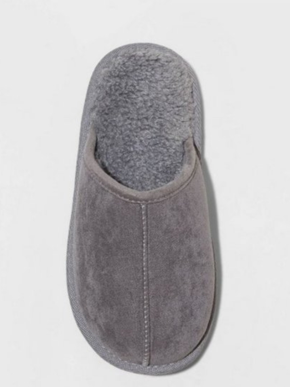 Cat & Jack Ellis Cozy Grey Suede-Look Slip-On Slipper M (2/3) NWT